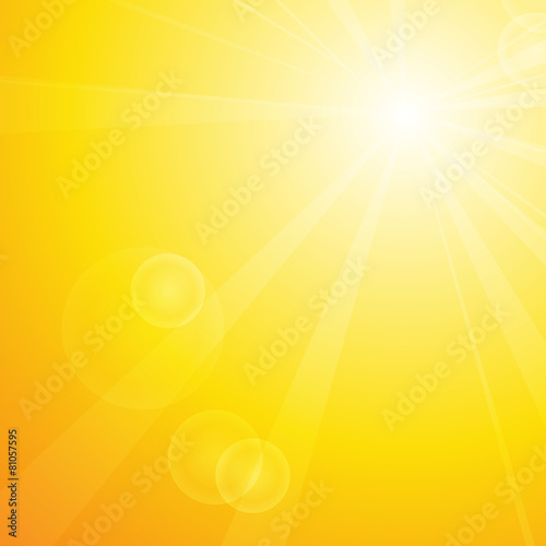 Vector : Summer background with sun and lens flare