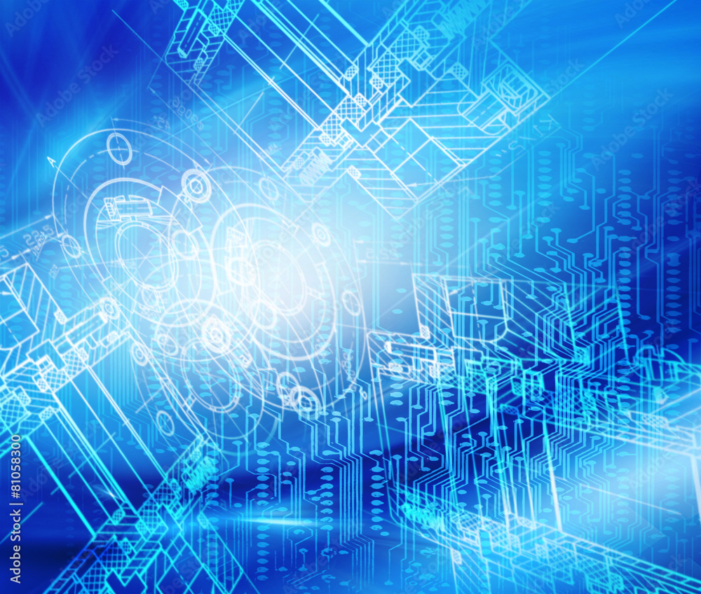 Fototapeta premium Abstract blue background. Technology background