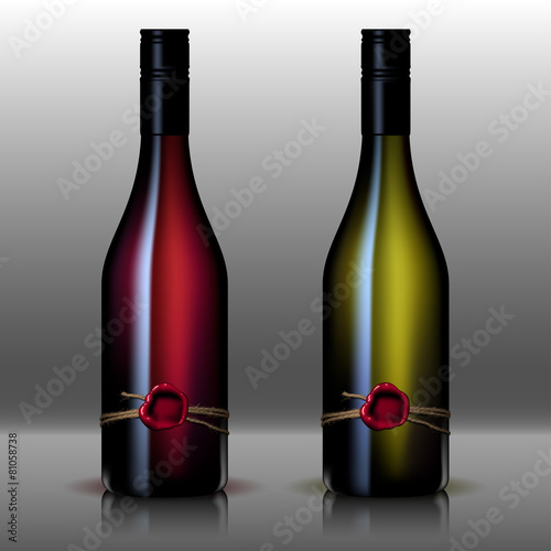 bottle of wine red and white