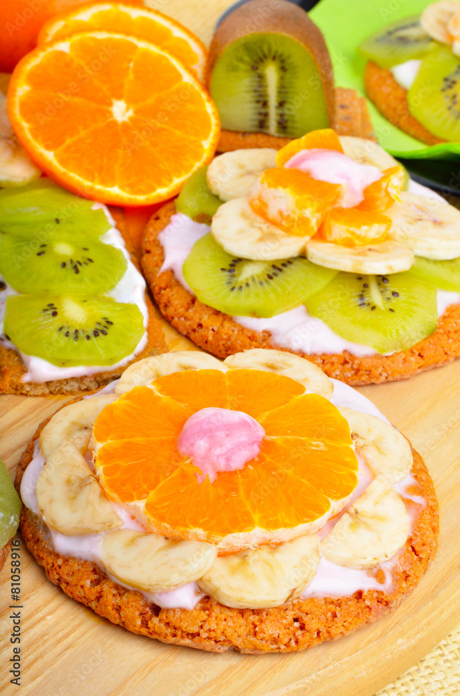Fruit dessert with exotic fruits Fruit dessert with exotic fruits