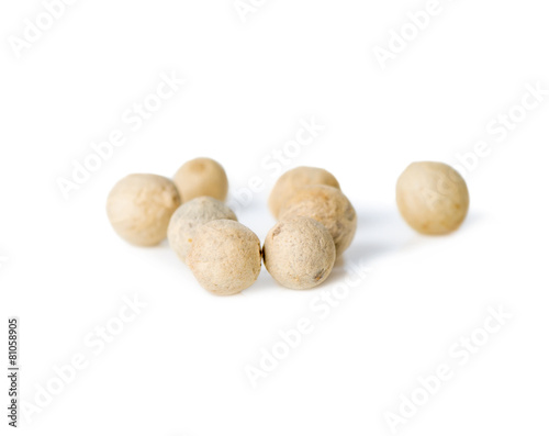 white pepper is isolated on white background  closeup