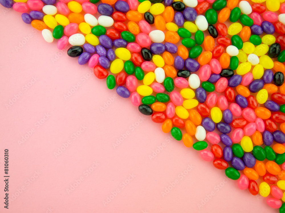 Obraz premium Jelly Beand Frame and Background (Pink Background)