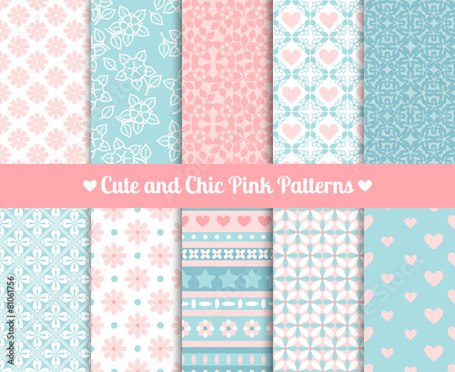 Chic Pink and blue Patterns