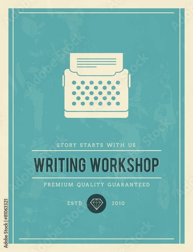 vintage poster for writing workshop