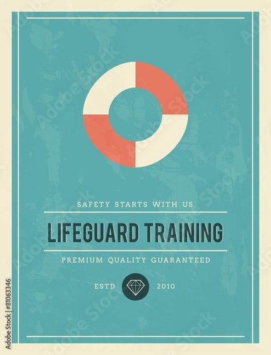 vintage poster for lifeguard training