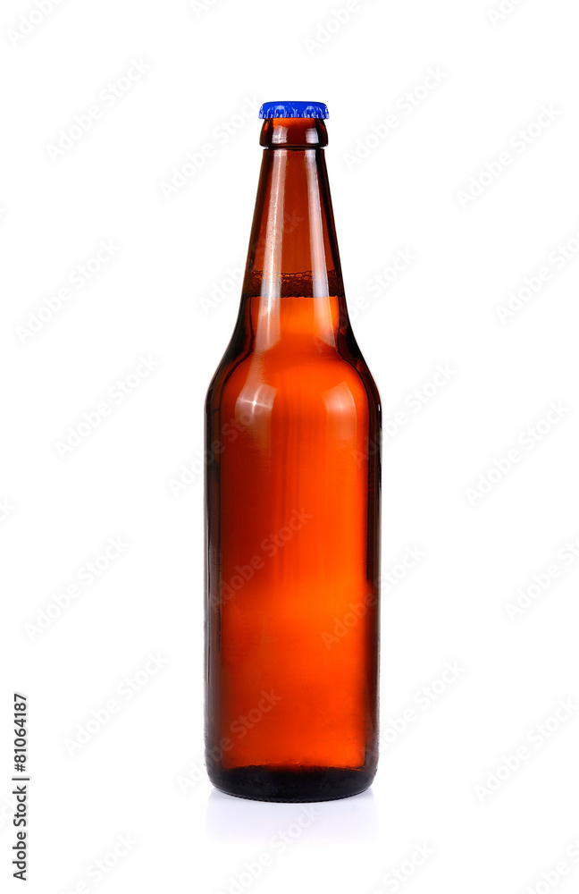 bottle of beer isolated on white