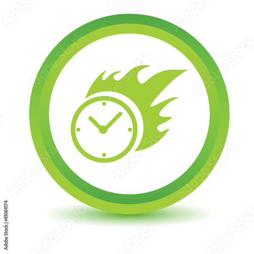 Green Hot clock icon