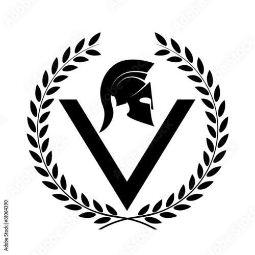 Spartan helmet icon symbol of a warrior