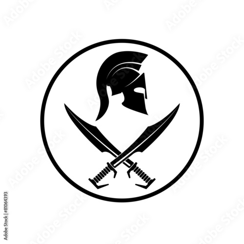 Spartan helmet icon symbol of a warrior