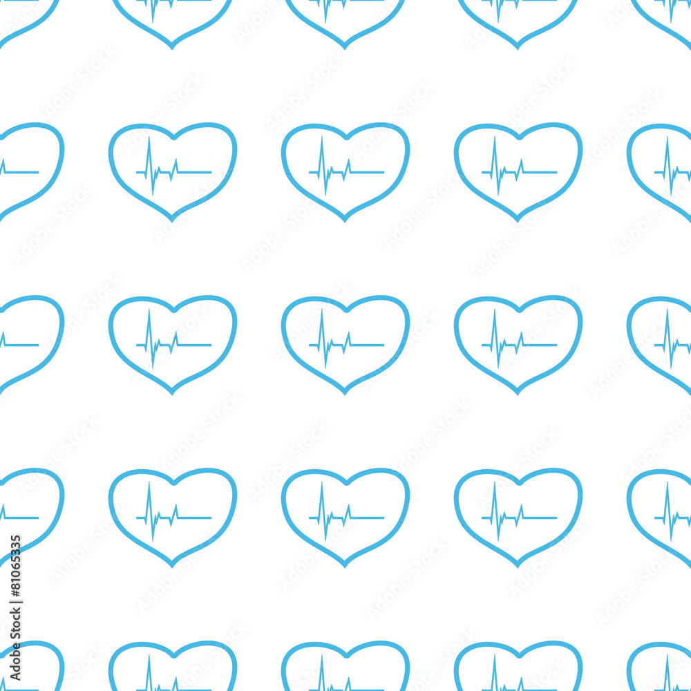 Unique Heartbeat seamless pattern