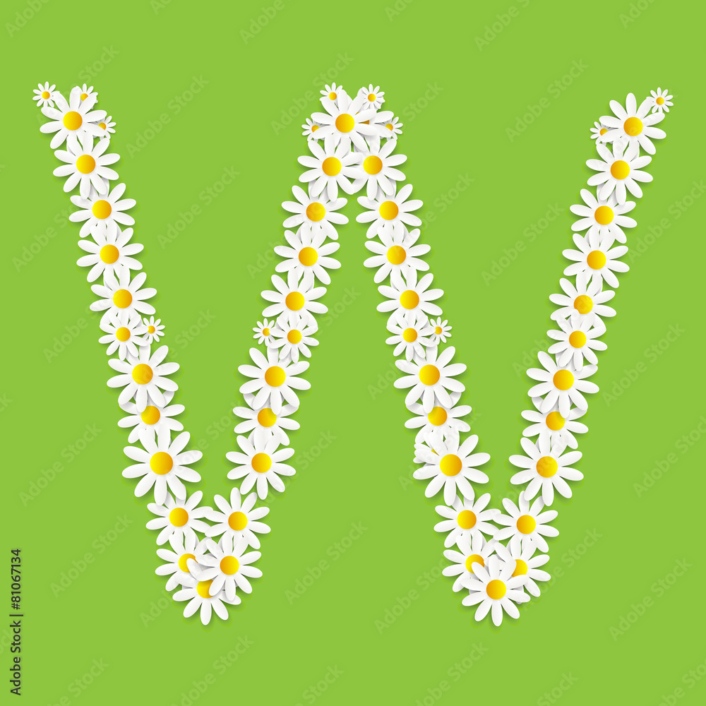 Flora Daisy Design Alphabet Vector Illustartion Flora Daisy Design Alphabet Vector Illustartion