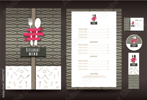 Restaurant or cafe menu vector design template vintage style
