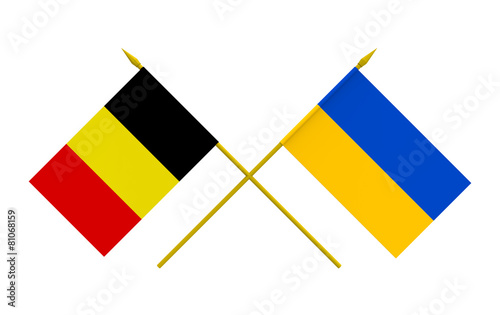 Flags, Belgium and Ukraine