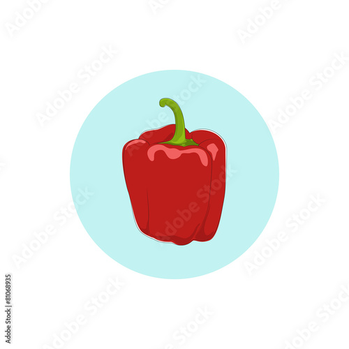 Icon red bell pepper,sweet pepper or capsicum