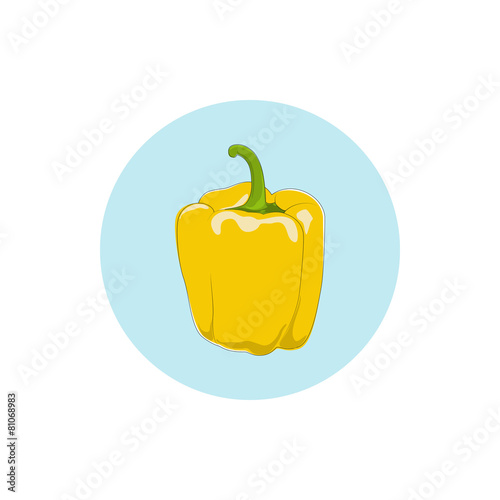 Icon yellow bell pepper,sweet pepper or capsicum