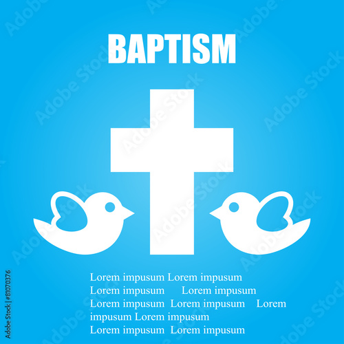 Card, cover, baptism, vector illustration