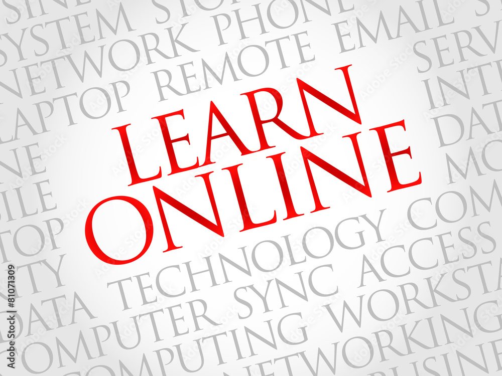 Learn Online word cloud concept