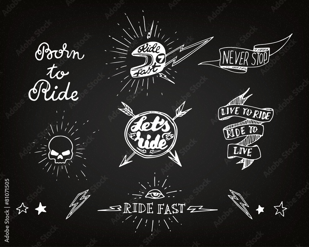 Traditional tattoo biker set Traditional tattoo biker set