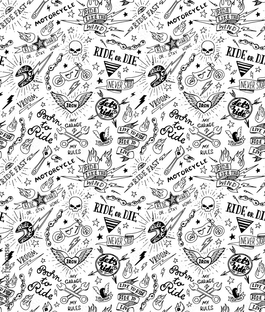 Traditional tattoo biker pattern