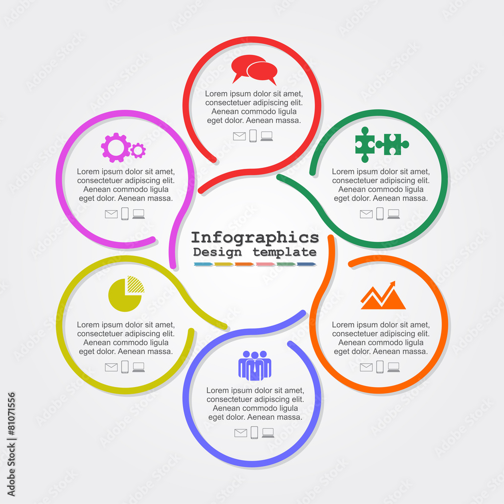 Infographic report template with lines and icons. Vector Infographic report template with lines and icons. Vector