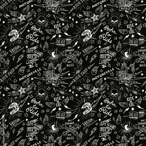 Traditional tattoo biker pattern