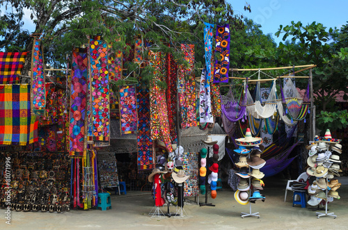 Mexican souvenirs in improvised open-air shop
