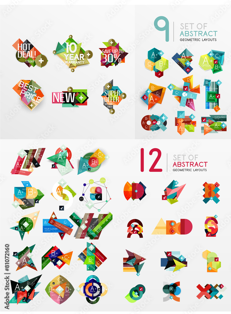 Mega collection of paper graphic banners, labels Mega collection of paper graphic banners, labels