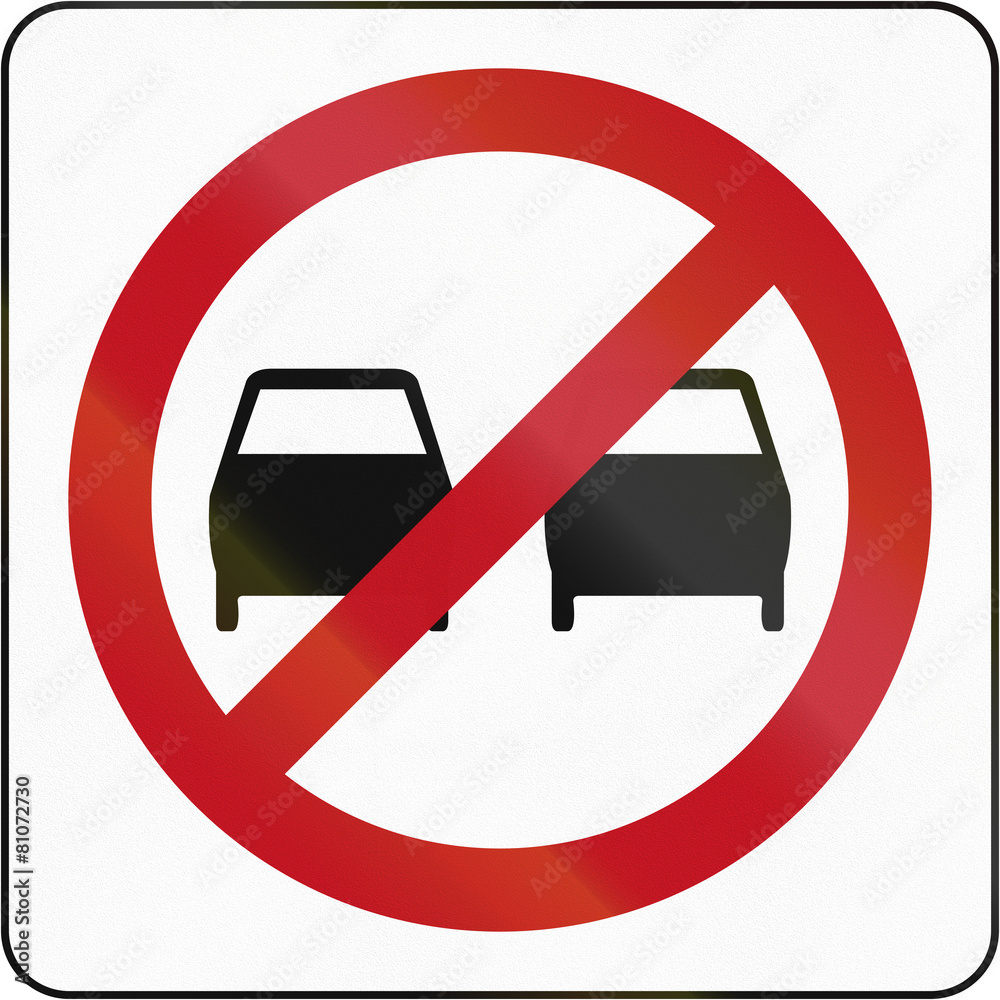 Bruneian traffic sign: No overtaking! Bruneian traffic sign: No overtaking!