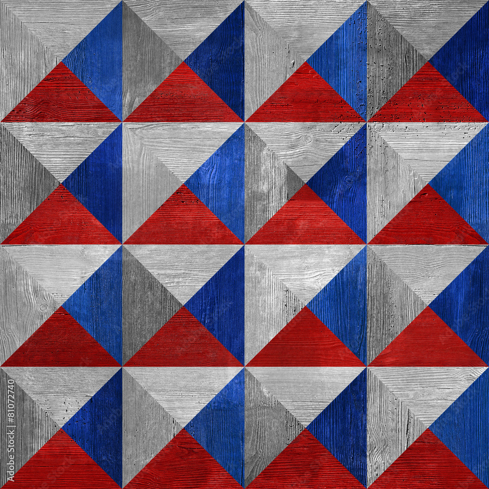 Pyramidal pattern - seamless background - red-blue colors