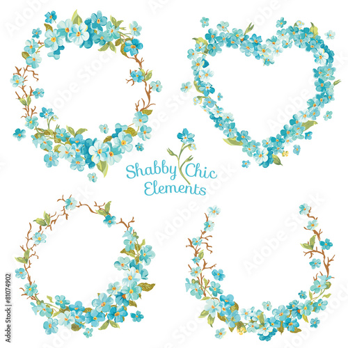 Flower Banners and Tags - for your design and scrapbook
