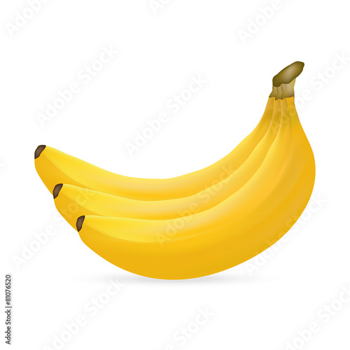 bananas on white background