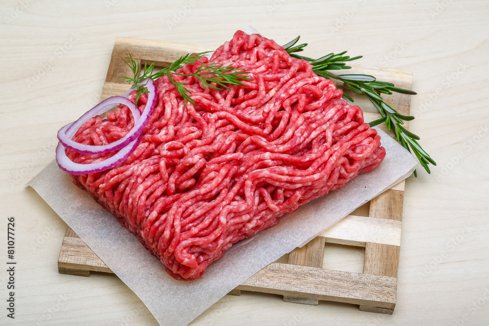 Raw beef minced meat