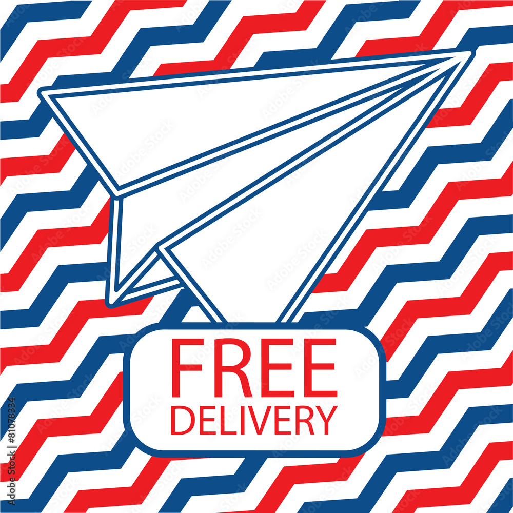 Free delivery icon with paper plane