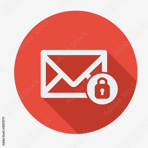 Obraz na płótnie Mail icon, envelope with padlock. Flat design vector w salonie