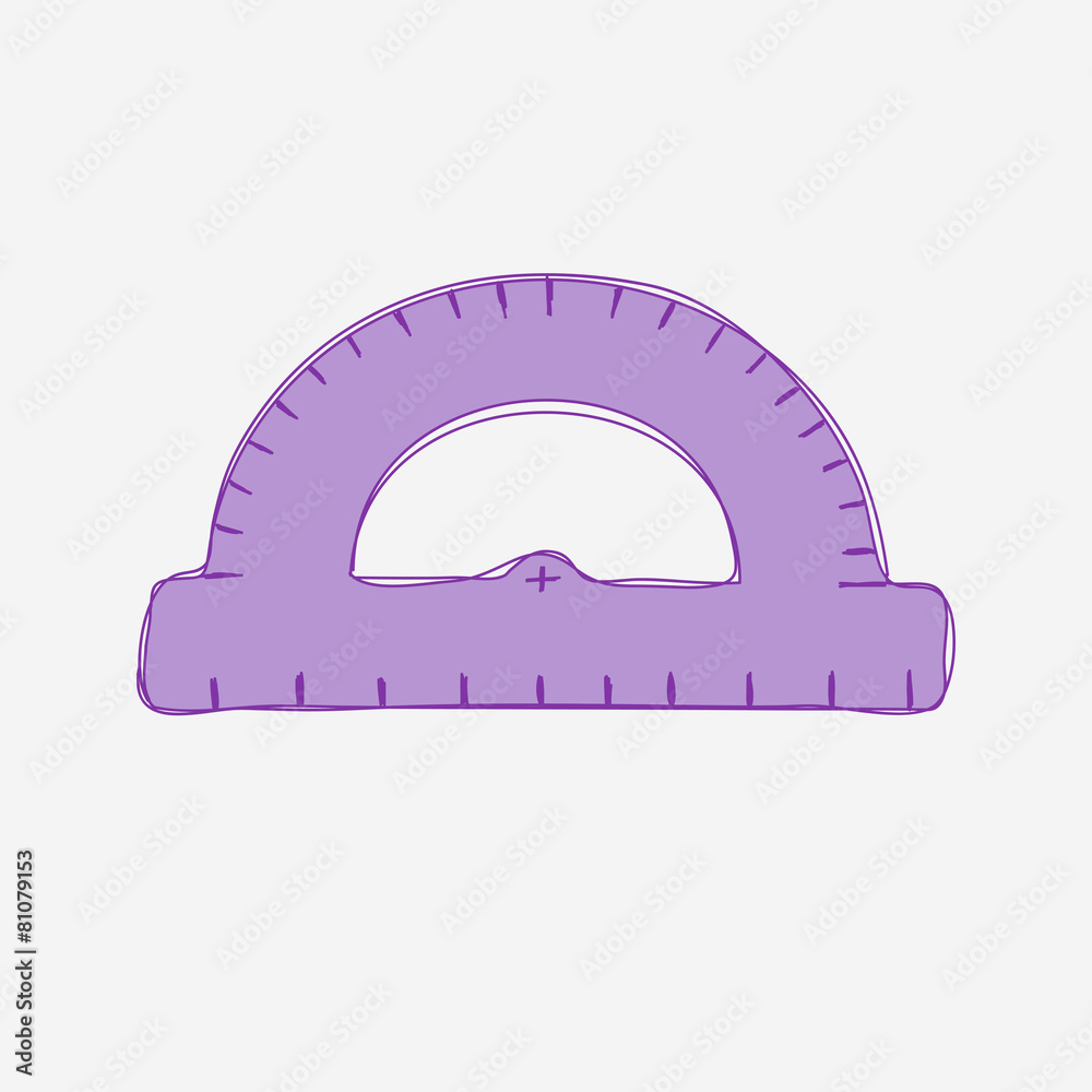 Hand-drawn protractor. Vector illustration. Doodle style Hand-drawn protractor. Vector illustration. Doodle style