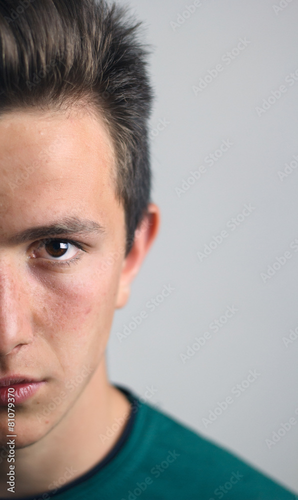 half face teen half face teen