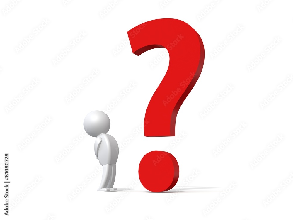3d human with a red question mark 3d human with a red question mark