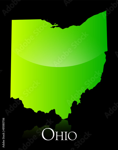 Ohio green shiny map