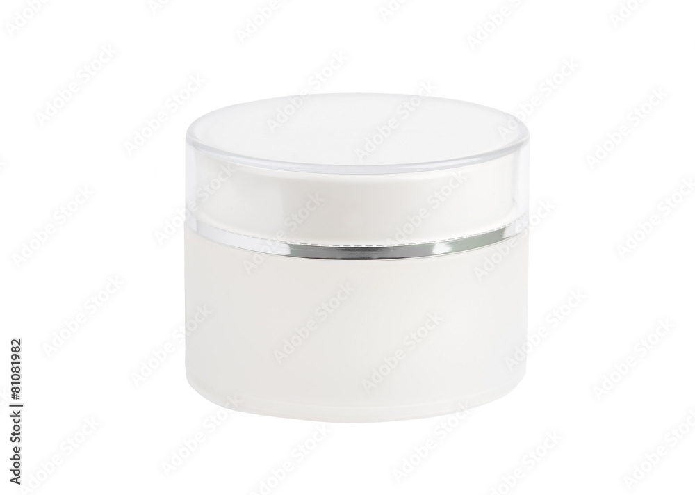 Can with a face cream, isolated on white background Can with a face cream, isolated on white background