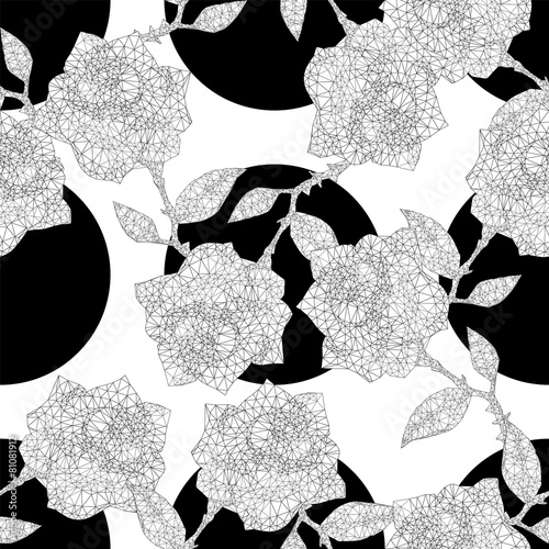 seamless polka dot and roses
