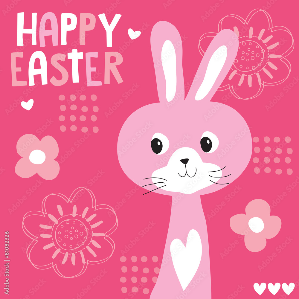 cute pink bunny vector illustration cute pink bunny vector illustration