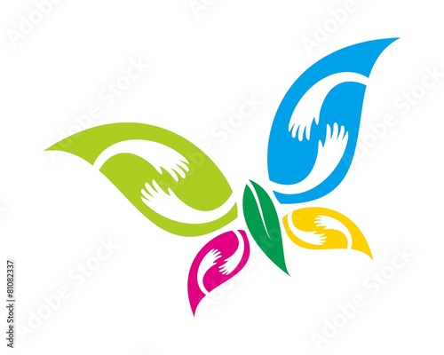 abstract health care butterfly logo