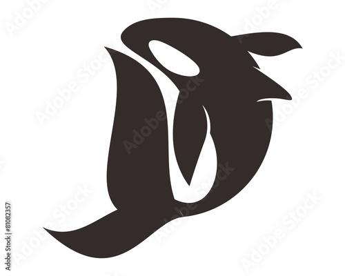 abstract orca whale logo