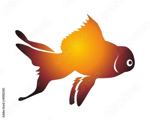 abstract golden fish logo