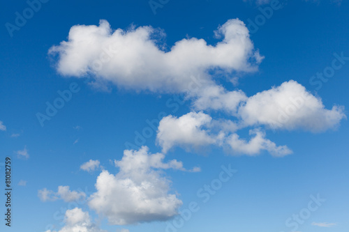 White Clouds on Bright Blue Sky