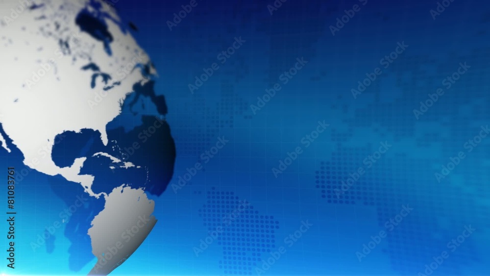 Abstract rotating globe background. Scrolling world map in loop