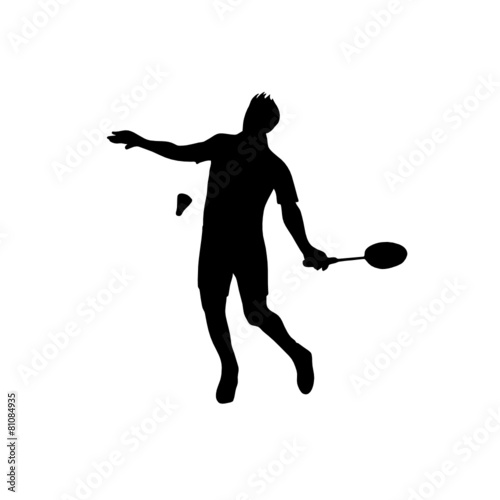 Silhouette of professional badminton player