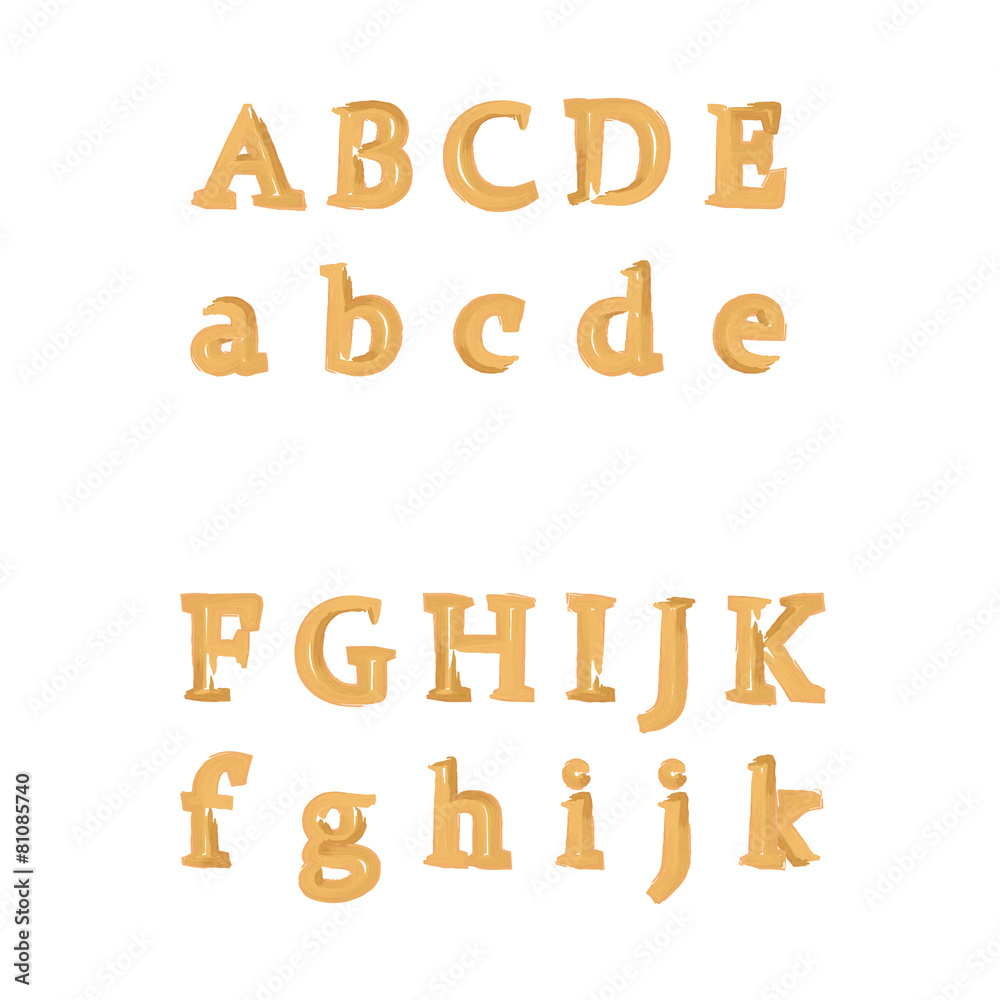 English watercolour alphabet