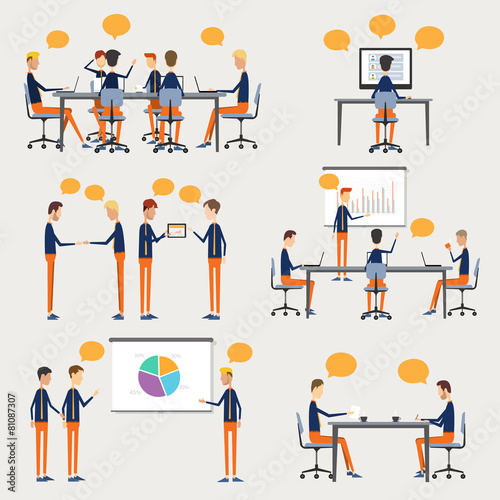 people business cartoon charater on work element
