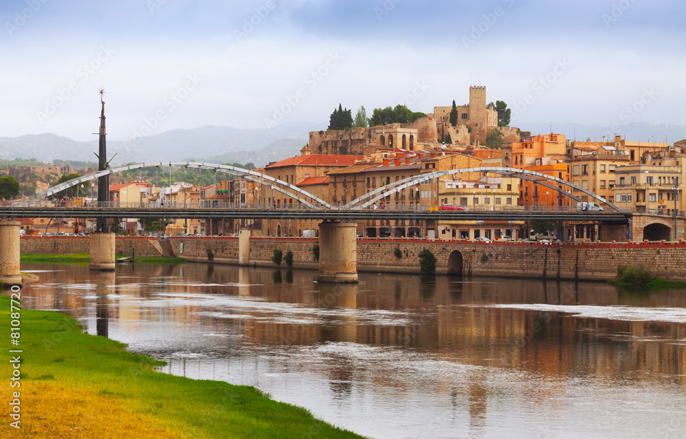 Ebro river and Suda Castle in Tortosa